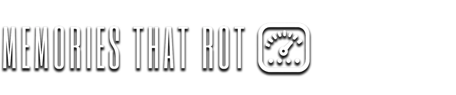 Subliminal: "MEMORIES THAT ROT" in bold white text with a vintage gauge icon on a black background.