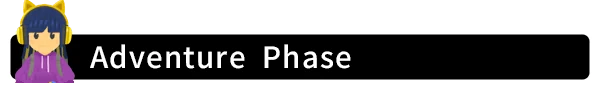 Adventure Phase – SUMMER ROAD 10-Minute Auto Roguelite SUMMER ROAD 10-Minute Auto Roguelite: Black banner with white “Adventure Phase” text, girl icon left.