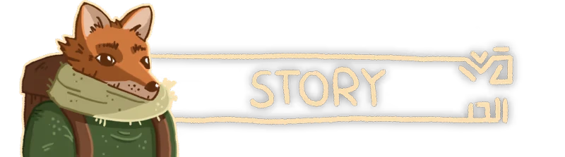 Take Care: A fox character in a green coat and scarf next to the word "STORY" in bold text.