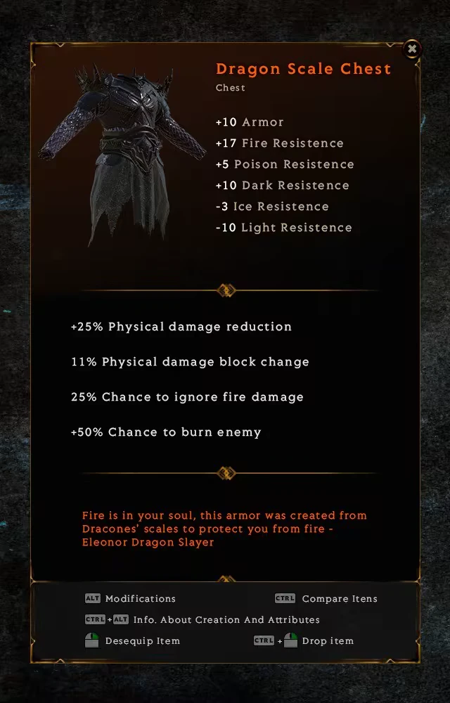 Dragon Scale Chest – Tales Of Shadowland Tales Of Shadowland: Dragon Scale Chest armor stats and bonuses, with modification options.