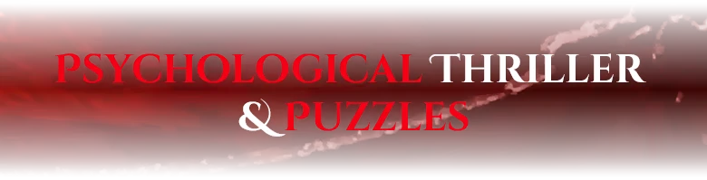Thriller Puzzles – The Alighieri Circle: Dante’s Bloodline The Alighieri Circle: Red banner with text “PSYCHOLOGICAL THRILLER & PUZZLES”.