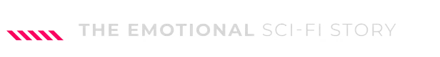 Emotional Sci Fi Story – The Alters The Alters: White text reads "THE EMOTIONAL SCI-FI STORY" with red diagonal stripes on the left.