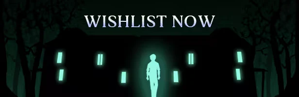 Silhouette Walkway – The Fractured Shimmer The Fractured Shimmer: A glowing figure stands among trees, with "WISHLIST NOW" text above.