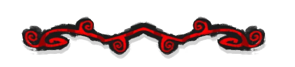 The Mare Show: Red swirling pattern with black background, resembling stylized tentacles.