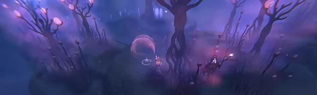 The Shaman's Ark: A mystical forest with glowing trees and a shaman holding a staff.