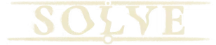 Solve Title Logo – The UNDA Legacy The UNDA Legacy: Large white word “SOLVE” in bold serif letters on black background.