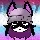 THERMOCLINE: Pixel-art close-up of a purple hooded face with black goggles on a pink sky.