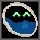THERMOCLINE: Pixel art blue face with glowing green eyes inside a white helmet outline.
