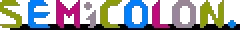 THERMOCLINE: Pixelated multicolor text reading "SEMICOLON." on a black background.