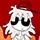 THERMOCLINE: Blurry close-up of a white skull-like face with black eyes on red background.