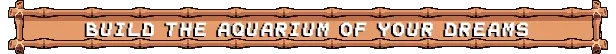 Tiny Aquarium: Wooden sign with "BUILD THE AQUARIUM OF YOUR DREAMS" in bold white text.