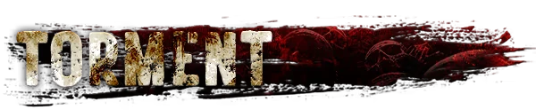 TORMENTOR: Distressed white text on dark background with red skulls and abstract patterns.