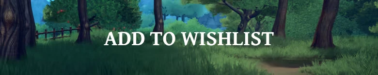 Wishlist Banner – Toto’s Journey Toto’s Journey: White “ADD TO WISHLIST” text over a grassy forest path.