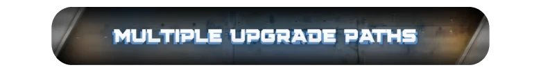 Tower Petroleum: "Multiple Upgrade Paths" text in bold, white letters on a dark background.