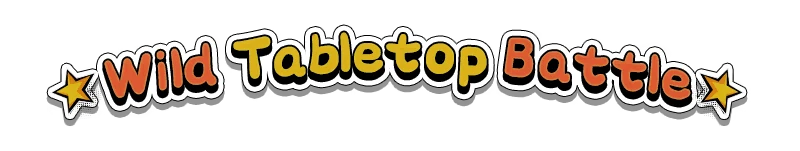 Toy Smash Kaboom!: "Wild Tabletop Battle" text in playful, colorful font with star accents.