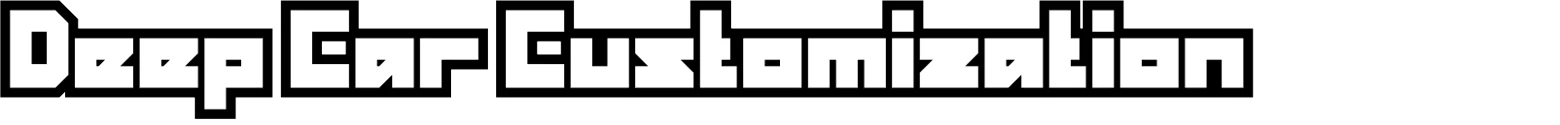 Traks: Bold white block text reading “Deep Car Customization” on black background.