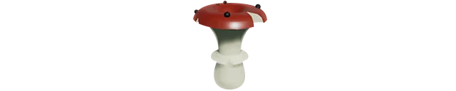 Red Mushroom – Travel Knight Adventure Travel Knight Adventure: Red-capped mushroom with white stem on black background.