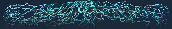 Treeplanter: Glowing blue branching lines across a dark background, like roots or lightning.