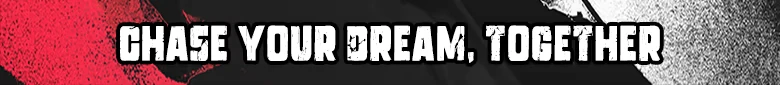 Chase Dream Together – Troublemaker 2: Beyond Dream Troublemaker 2: Bold white text "CHACE YOUR DREAM, TOGETHER" on a red and black background.