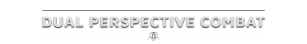 Twins of Olus: Bold text reads "DUAL PERSPECTIVE COMBAT" with a small icon below.
