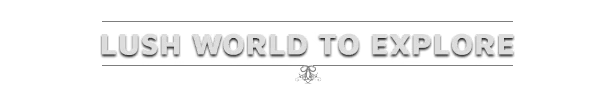Twins of Olus: Bold text reads "LUSH WORLD TO EXPLORE" with a small logo beneath.