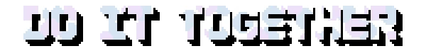 Two the Top: Pixelated text "DO IT TOGETHER" in white with a cloud-like pattern.