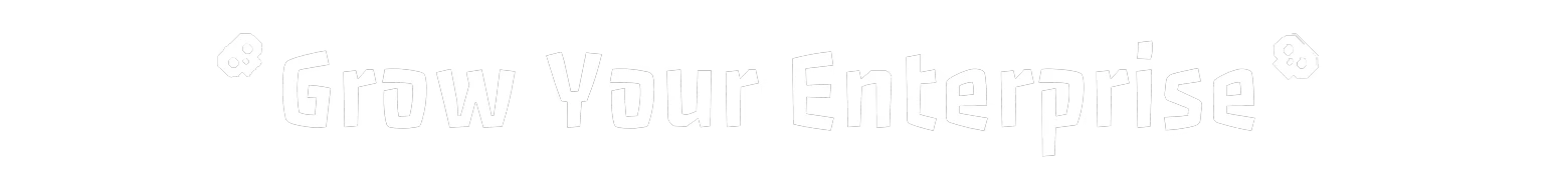 Grow Your Enterprise – Underground Security Inc Underground Security Inc: White “Grow Your Enterprise” text on black, skull icons at ends.