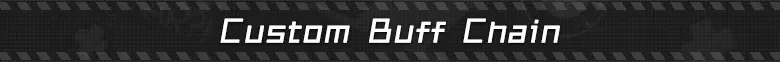 Custom Buff Chain – Ved: Recure Ved: White text “Custom Buff Chain” on dark patterned banner background.