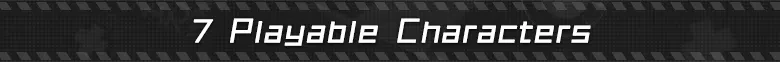 Playable Characters – Ved: Recure Ved: Banner text reading "7 Playable Characters" in white on dark patterned background.