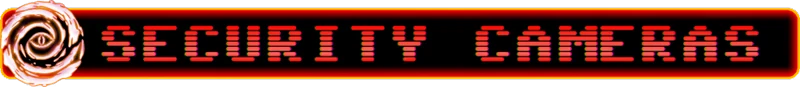 Void Stalkers: Glowing red text "SECURITY CAMERAS" with an eye symbol on the left.