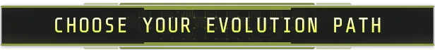 Choose Evolution Path – Voidling Bound Voidling Bound: Neon green text reads "CHOOSE YOUR EVOLUTION PATH" on a dark background.