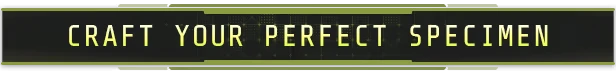 Craft Perfect Specimen – Voidling Bound Voidling Bound: Text reads "Craft Your Perfect Specimen" in bold, glowing yellow on a dark background.