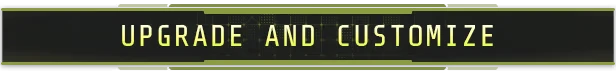 Upgrade Customize – Voidling Bound Voidling Bound: "Upgrade and Customize" text in bold, neon green on a dark background.