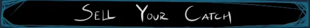 Voodoo Fishin': "Sell Your Catch" text in white on a black background with blue border.
