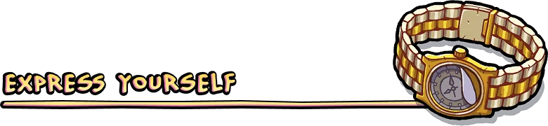 Walk of Life: Gold watch illustration beside "Express Yourself" text in bold, pink-yellow font.