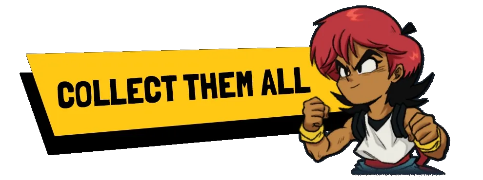 Wander Stars: Bold text "COLLECT THEM ALL" on yellow banner, character with red hair and fists raised.