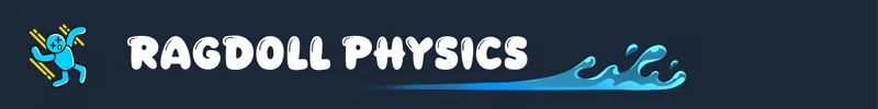 Waterpark Simulator: Cartoon figure with skis, "Ragdoll Physics" text, wave graphic on dark background.