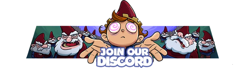 Welcome to Harmony: Cartoon boy with spiral eyes above bold text “JOIN OUR DISCORD”.