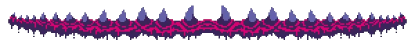 You Shouldn't Be Here: Pixelated purple and pink spikes form a jagged, symmetrical pattern.