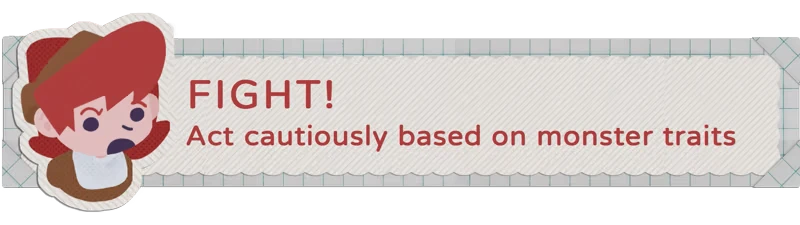 You Sure You Wanna Drink This?: Cartoon character with red hair, text "FIGHT! Act cautiously."