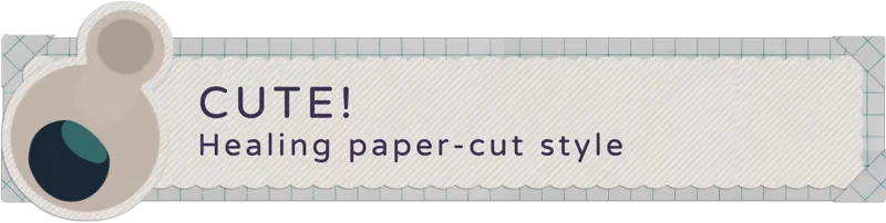 You Sure You Wanna Drink This?: A paper-cut style label with "CUTE! Healing paper-cut style" text.