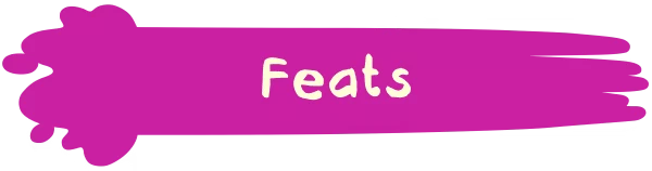 ZOE Begone!: "Feats" text in cream color on a vibrant pink paint splatter background.